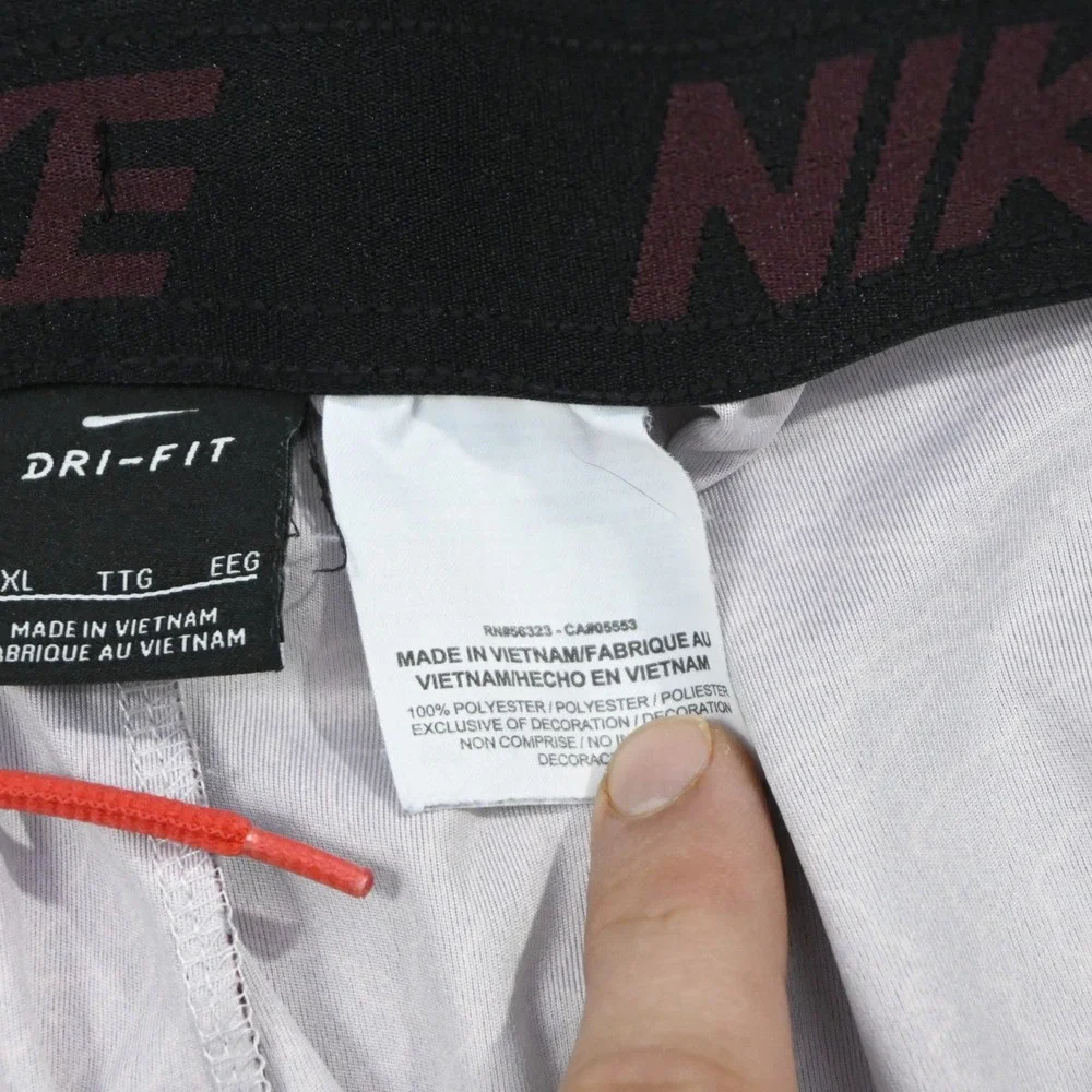 Nike‎ Basketball Shorts Mens XXL Regular Maroon Red Topo Print Big Swoosh Logo